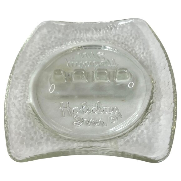 Vintage Holiday Inn Hotel Motel Textured Clear Glass Ashtray Advertising - Picture 5 of 6